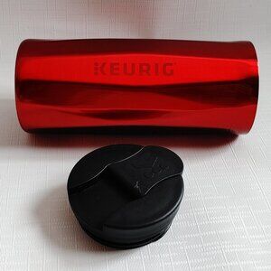 KEURIG STAINLESS STEEL TUMBLER 14 oz FACETED Travel Mug Ruby Red